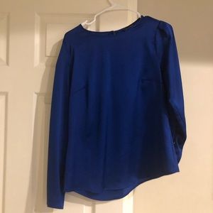 Satin roll royal blue blouse